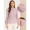 Allegra K Women's Work Office Mock Neck Long Sleeve Chiffon Shirt - 2 of 4