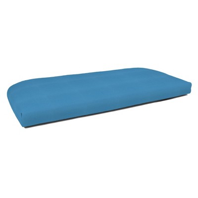 Casual Cushion Solid Sunbrella Fabric 1-Piece Indoor/Outdoor Wicker Bench Cushion, 43.5"W x 19.5"L