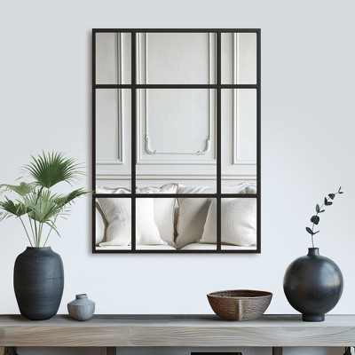 Wooakway Black Accent Wall Mirror Bathroom/Vanity Mirror Overmantal Mirror Overmantel Mirror for Living Room Bedroom Entryway