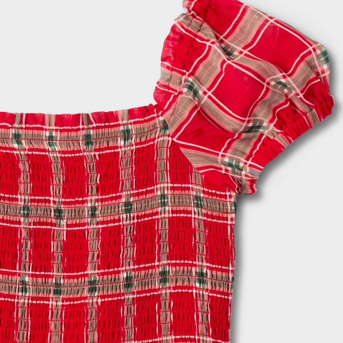Girls' Puff Sleeve Smocked Dress - Cat & Jack™ - thumbnail 8