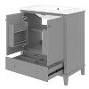 Vynxaria 30" Bathroom Vanities Gray Vanity Cabinet with Door Drawer & Adjustable Shelf 34.8"H - 4 of 4