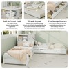 L-Shaped Combination Twin Size Bed Frame with Trundle & Drawer, 3-in-1 Low Corner Platform Bed Linked with Built-in Desk - ModernLuxe - 3 of 4