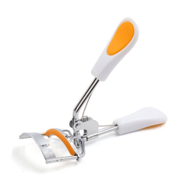 Unique Bargains Orange Decor White Handle Pro Eye Curling Eyelash Curler Clip Beauty Makeup Tool, 2 of 4