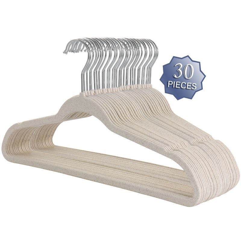 Elama Home 30 Piece Biodegradable Suit Hangers in Wheat, 1 of 8