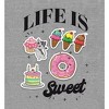 "Life Is Sweet" Treat Stickers Women's Crew Neck Short Sleeve Night Shirt - 2 of 2