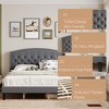 Bed Frame, Soft Velvet Upholstered Platform Bed Frame with Wingback Headboard and Button Tufted Design, Wood Slat Support - 4 of 4