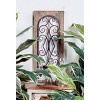 Wood Scroll Window Inspired Wall Decor with Metal Scrollwork Relief Brown - Olivia & May: Rustic Vertical Art Sculpture - 3 of 4