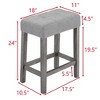 4-Piece Industrial Bar Height Dining Table Set Counter Height Dining Set Small Dinette with Power Outlet & 3 Cushioned Stool, Gray/Brown-ModernLuxe - 4 of 4