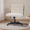 Dsvimoy Task and Office Chair Criss Cross Legged Desk Chair with Wheels for Home and Office Use, White, 26.8"*21.2"*10.8" - 2 of 4