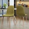 Dining Chairs Set of 2, Dining Chairs with Metal Legs, Upholstered Dining Chair for Kitchen Living Room Dining Room, Green-Christopher Knight Home - 3 of 4