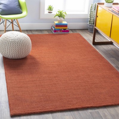 Hauteloom Brockton Solid Wool Orange Area Rug