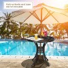 Cast Aluminum Patio Table - Patio Bistro Table, Outdoor Side Table with Umbrella Hole and Adjustable Feet, Outdoor Side Tables for Patio, Garden - 4 of 4