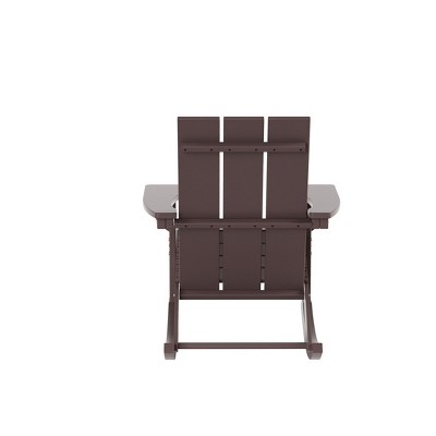 Dark Brown Plastic Adirondack Outdoor Rocking Chair