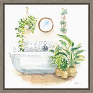 Amanti Art Greenery Bath II by Sue Schlabach Canvas Wall Art Print Framed 16 x 16-in. - 1 of 4