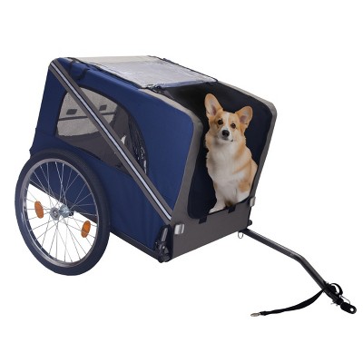LAOTIES Dog Bike Trailer,Foldable Pet Carrier With Breathable Mesh,3 Entrances,Safety Flag,8 Reflectors And 20" Wheels For Small And Medium Dogs