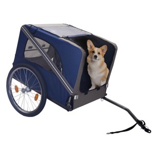 LAOTIES Dog Bike Trailer,Foldable Pet Carrier With Breathable Mesh,3 Entrances,Safety Flag,8 Reflectors And 20" Wheels For Small And Medium Dogs - 1 of 4