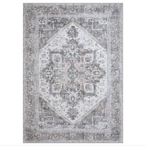 Abynow Medallion Floral Farmhouse Indoor Area Rug - 1 of 4