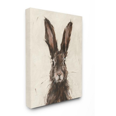 Stupell Industries Brown Rabbit Hare Portrait Painting