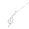 Haus of Brilliance Espira 10K White Gold 1/10 cttw Diamond Swirl Pendant Necklace - 3 of 4