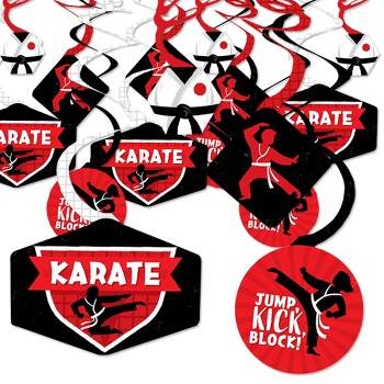 Big Dot of Happiness Karate Master - Martial Arts Birthday Party Hanging Decor - Party Decoration Swirls - Set of 40
