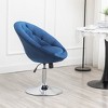 Roundhill Furniture Noas Velvet Upholstered Tufted Back Swivel Accent Chair, Blue - 3 of 4