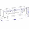Sapphtopaz Modern TV Stand Media TV Console for TVs Up to 55" with Storage Cabinets & 2 Open Shelves TV Stand with Wood Leg for Living Room - 4 of 4
