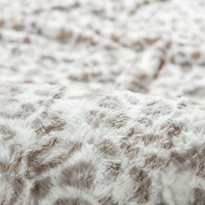 Twin Leopard Print Faux Fur Flannel Duvet Cover Set