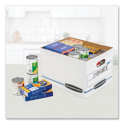 White and Blue EasyLift Letter Size Storage Box with Lid