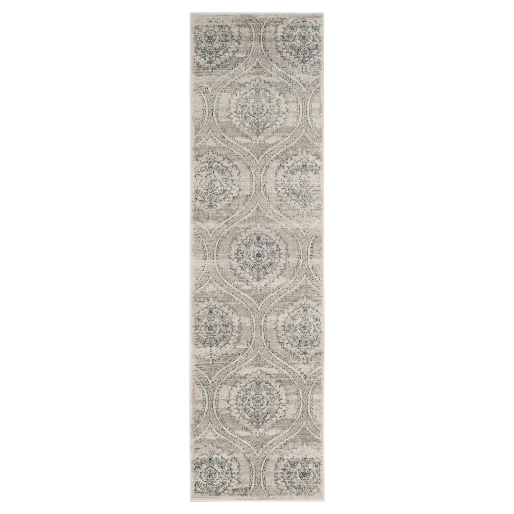 2'3inx8' Davina Loomed Rug Light Gray/Cream - Safavieh