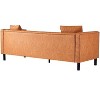 Modern Leather Couch for Living Room, 81" Chesterfield Sofa with Deep Seats and 2 Pillows, 3 Seater Sofa with Button Tufted - 4 of 4