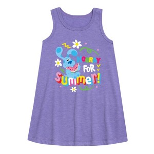 Girls' - Blue's Clues & You! - Hooray for Summer Graphic Sleeveless Aline Dress - 1 of 2