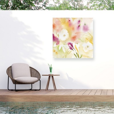 Sheila Golden White Blossom Composition Outdoor Canvas Art