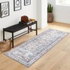 Foldable Flower Printed Victoria Area Rug, Chenille Polyester, Washable, Non-Slip, Kid & Pet Friendly for Hallway & Kitchen - 4 of 4