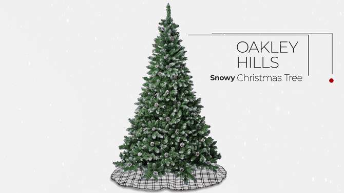 National Tree Company First Traditions Unlit Snowy Oakley Hills Artificial Christmas Tree with Pinecones, 5 of 6, play video