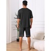 INSPIRE CHIC Men's Summer Short Sleeves Crew Neck with Pockets Nightwear Pajama Set - 3 of 4