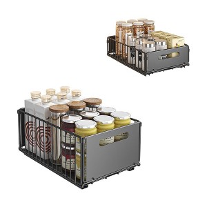 Pull Out Cabinet Organizer, Expandable Kitchen Drawers, Adhesive Organization and Storage for Kitchen, Cupboard, Pantry, Bathroom - 1 of 4