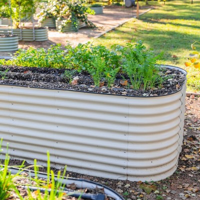 Pearl White 32" Tall Modular Metal Outdoor Raised Garden Bed