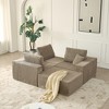 110" Cloud Modular Sectional Sofa, Boneless Corduroy Couch with Ottoman & 2 Pillows, 3-Seater, No Assembly, L-Shaped Sofa for Living Room - 4 of 4