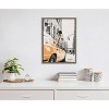 Kate & Laurel All Things Decor Sylvie Giraffe in New York Framed Canvas Wall Art by July Art Prints Zoo Animal City - 2 of 4