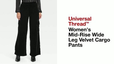 Women's Mid-rise Wide Leg Velvet Cargo Pants - Universal Women's Mid-rise Wide Leg Velvet Cargo Pants - Universal