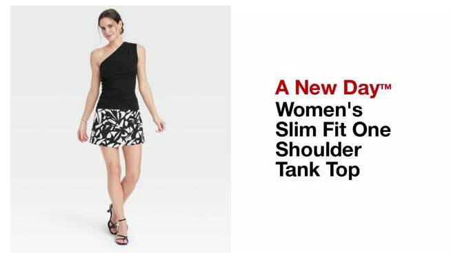  Women's Slim Fit One Shoulder Tank Top - A New Day™, 2 of 5, play video