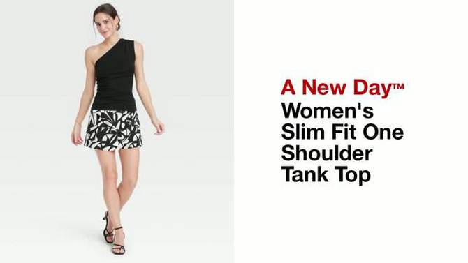  Women's Slim Fit One Shoulder Tank Top - A New Day™, 2 of 5, play video
