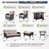 9 Pieces Outdoor Patio Furniture Set with Fire Pit Table, Outdoor Wicker Sofa with Swivel Chairs, All Weather High Back Rattan Couch Conversation Set - 3 of 4