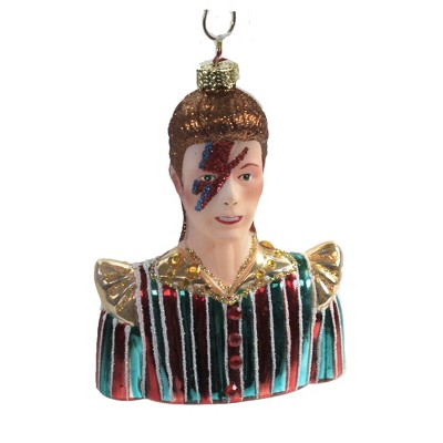 Holiday Ornament 4.5" David Bowie Ziggy Singer Album Memorial  -  Tree Ornaments