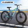 AENKYO 24-Inch Fat Tire Mountain Bike for Adults & Youth, Shimano 7-Speed, All-Terrain, Dual Disc Brakes Trail & City Ride - Blue/Green - 3 of 4