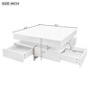 MAYEERTY Modern Coffee Table with 4 Drawers, Multi-Storage Square Center Table with Wood Grain Legs, for Living Room, 31.5"x31.5", White - 4 of 4
