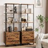 Garvee 4 Tier Bookshelf with Storage Drawers,70.9 Inch Tall Industrial Book Shelf with Open Display Shelves for Living Room, Bedroom,Office - 4 of 4