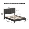 Twin to King Size Bed Frame with Adjustable Headboard, Linen Upholstered Platform Bed Frame with Wood Slat Support, No Box Spring Needed - 2 of 4