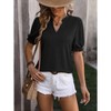 Womens Fashion Casual Top V Neck T Shirts Summer Short Sleeve Casual T Shirts Top Ladies Long Sleeve Shirts - 4 of 4