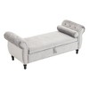 CAVINAS Velvet Rectangular Storage Ottoman Bench with Nailhead Trim, Multifunctional Ottoman Foot Rest with 1 Pillow, Accent Stools, Entryway Benches - 2 of 4